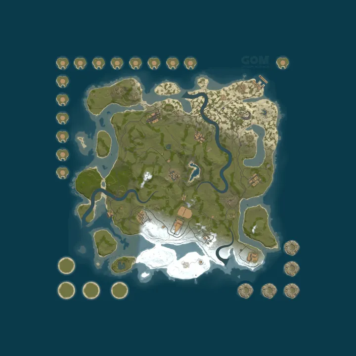 Map of GOM 15x PVE Grumpy Old Man |Kits|Skins|BackPack|Shop|RaidableBa