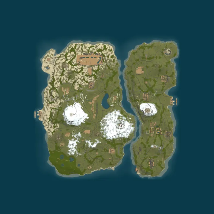 Map of Rust Idaho. TruePVE,Zombie Hordes,Raidable Boats.