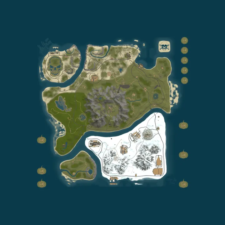 Map of LuffyRust Texas USA - 3x PvP Solo Duo Trio|Raid Window|Kits|Ski
