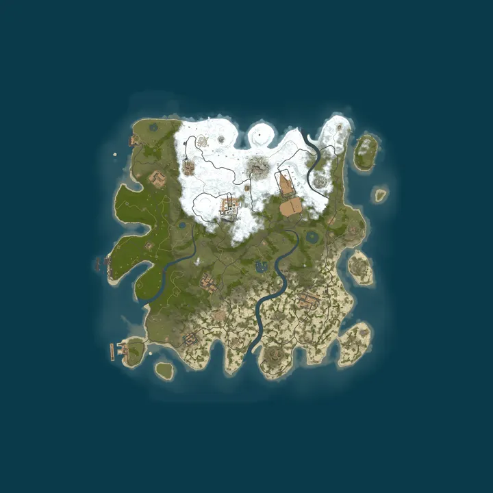 Map of [NA] A Low Pop Rust Server Ran by H8