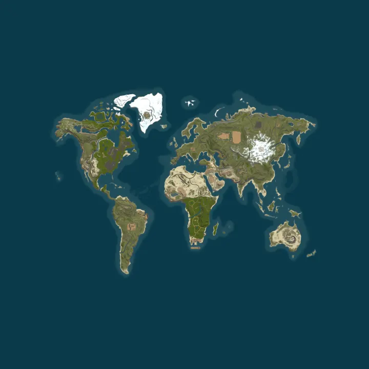 Map of [NxLR] NextLevelRust | World Map | 7 Continents | Factions